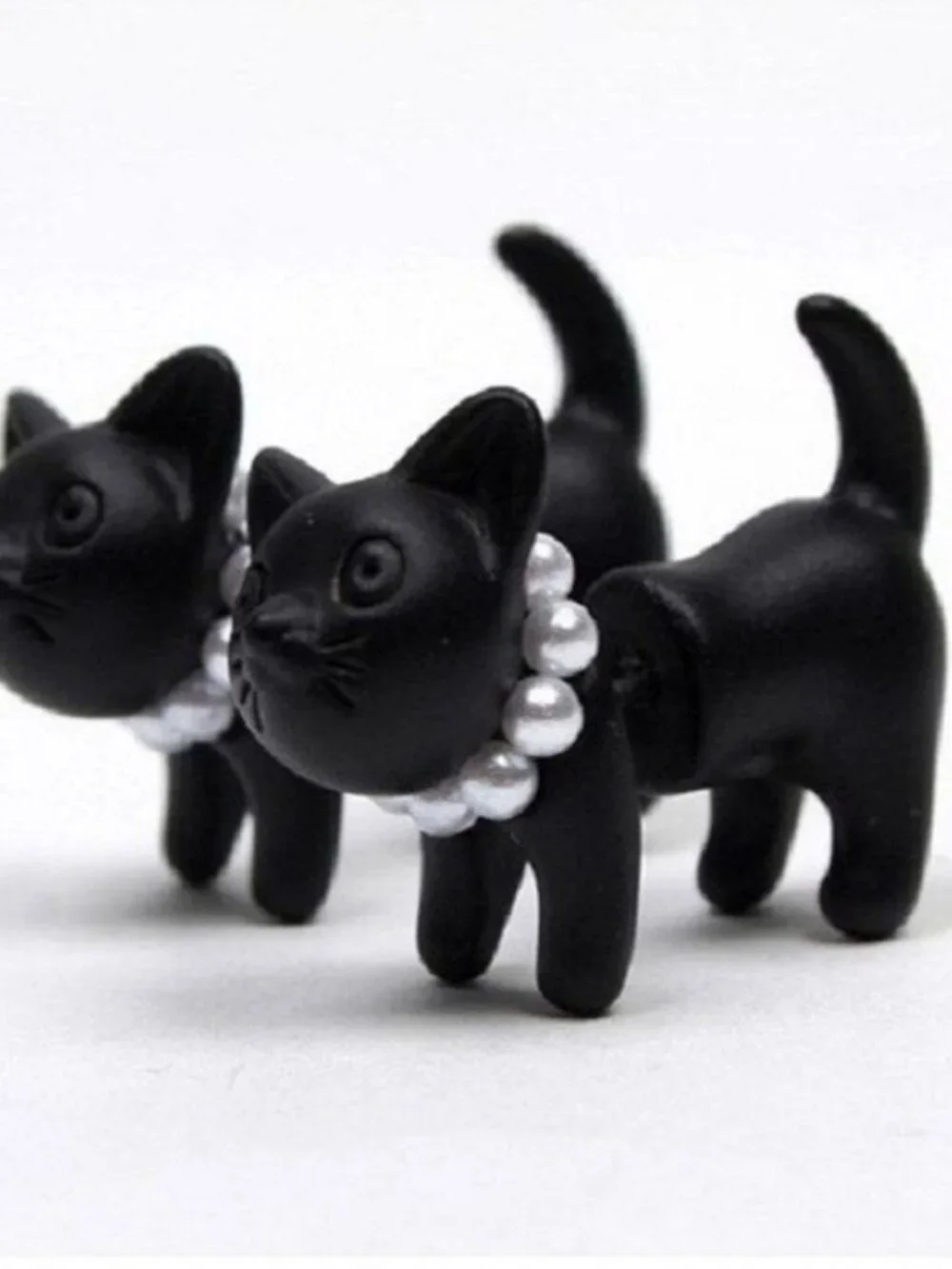 Deb Dee Dee Cutie Black Cat 3D Kitty Earrings Gift Packaged